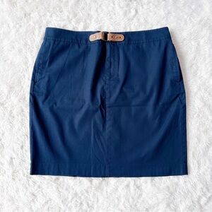 Lauren Ralph Lauren Navy Blue Gold Detail Belt pencil Short Skirt Preppy Classic